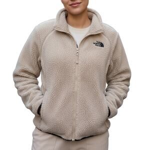 The North Face Tan Cream Sherpa Fleece Teddy Jacket Size Small